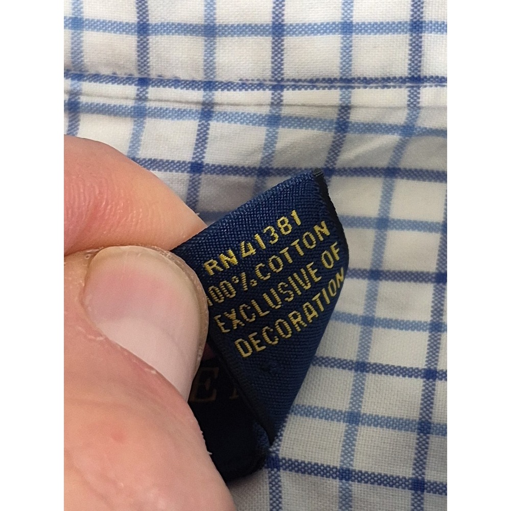 Polo Ralph Lauren Button Down Long Sleeve Size Large Blue Check Mens - Picture 4 of 8